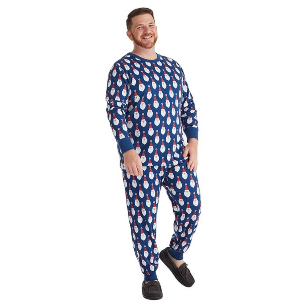 The Company Store Mens Santa Pajama Set Organic Cotton